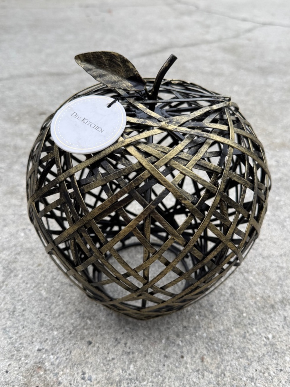Metallic Woven Apple Accent - Antique Gold - NWT
